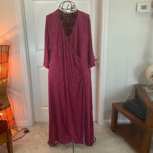 Soft Surroundings Magenta Pink Hyannis Maxi Long Sleeve Dress Size 3X - Picture 11 of 11